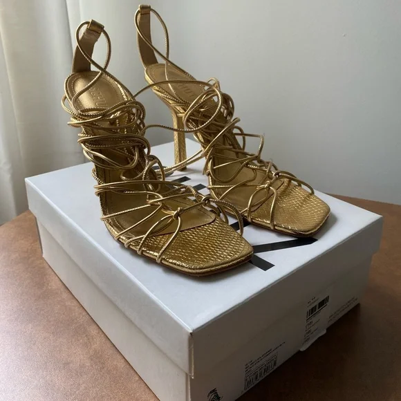 SCHUTZ Shoes Schutz Heyde Gold Sandal Poshmark